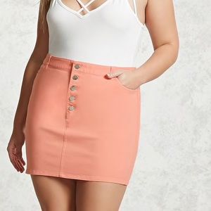 peach mini skirt
